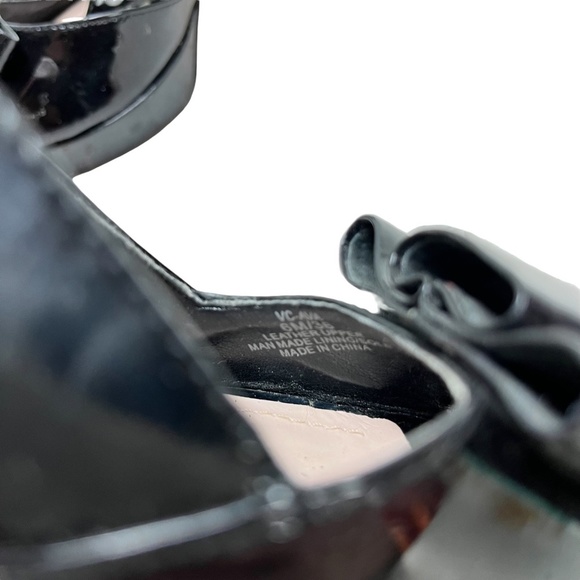 VINCE CAMUTO AVA Black Patent Leather Slingback High Heels Peep Toe Shoes sz 6 - Picture 14 of 16